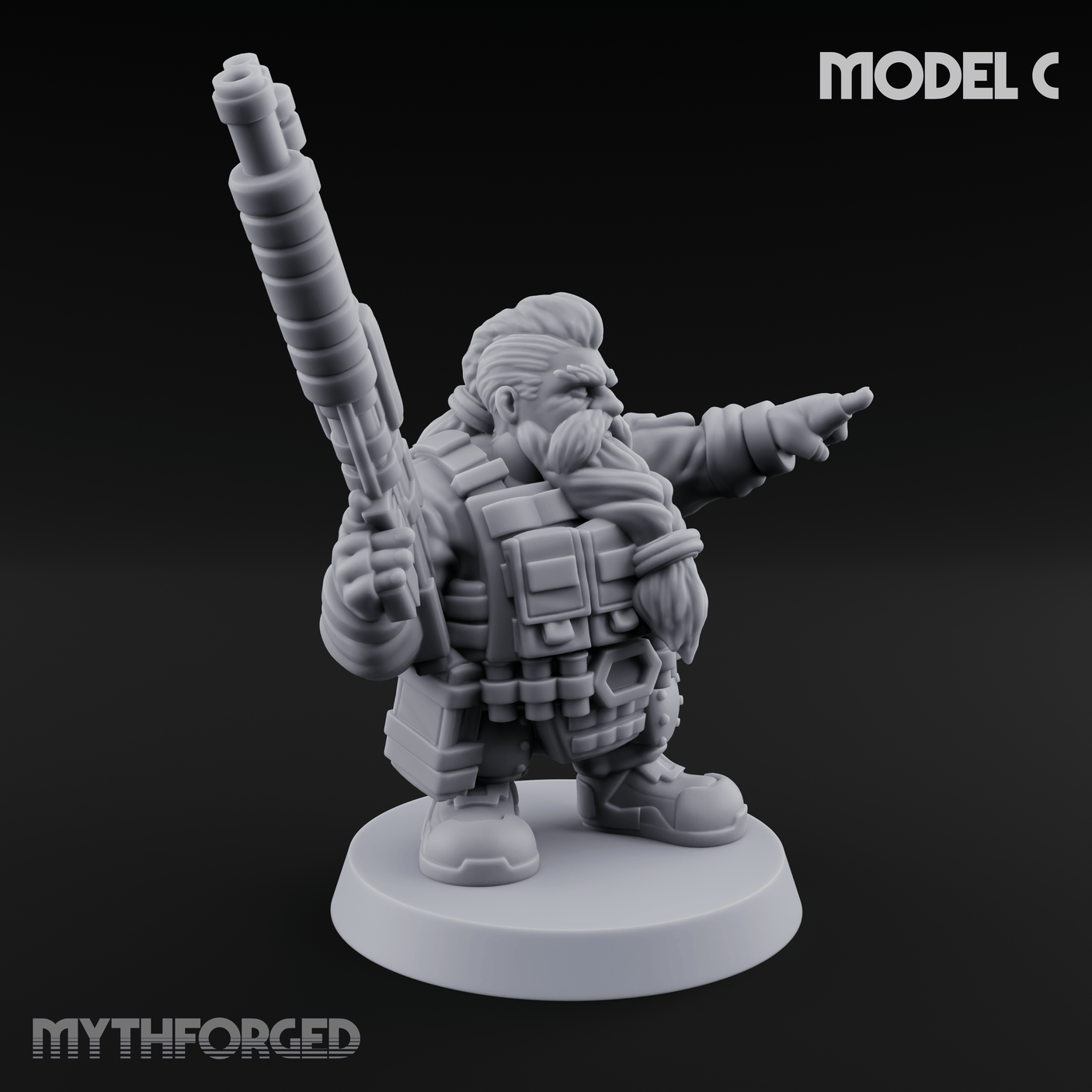 Guns Blazing Space Dwarf Assault Troopers C Miniature for Dungeons and Dragons, Pathfinder or other TTRPGs