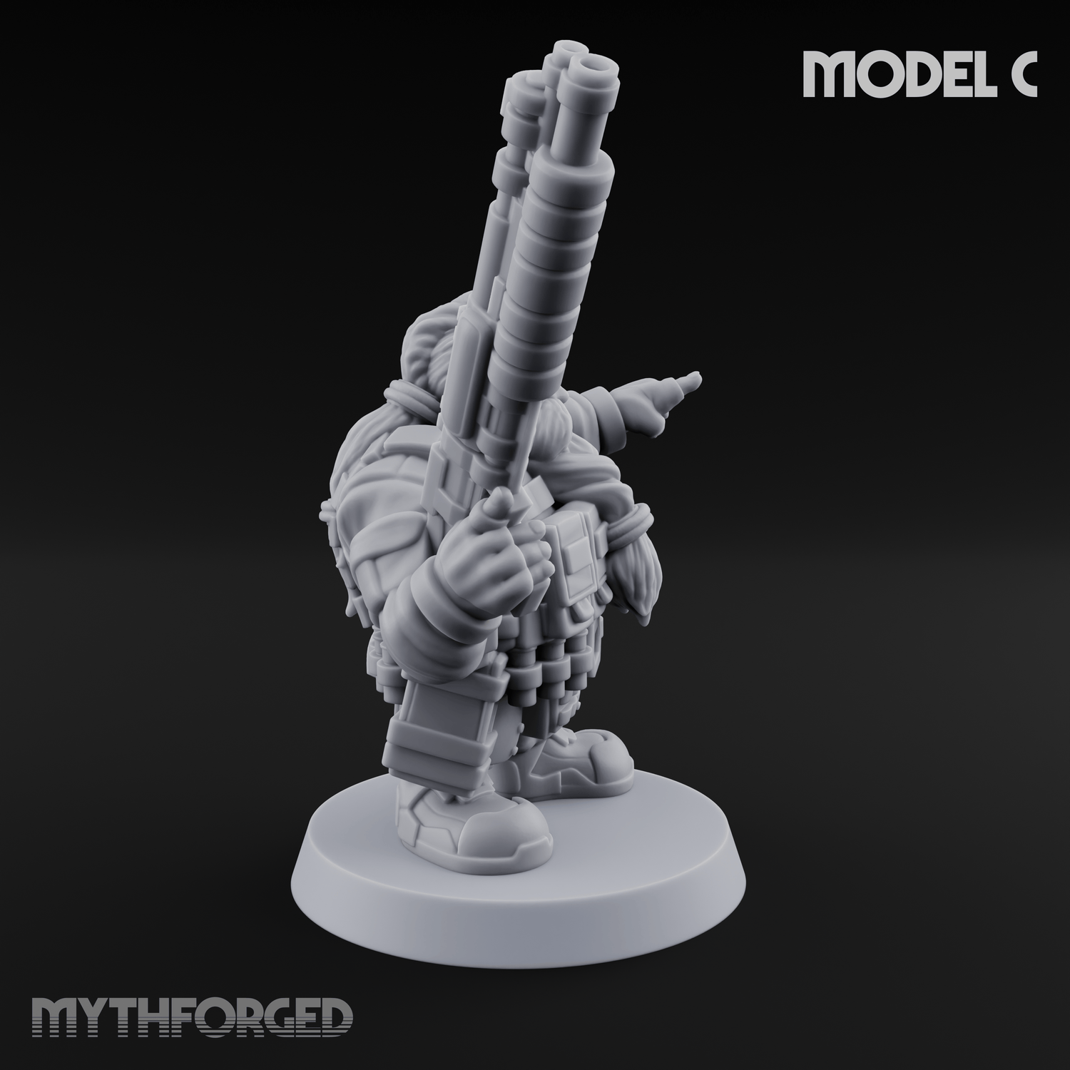 Guns Blazing Space Dwarf Assault Troopers C Miniature for Dungeons and Dragons, Pathfinder or other TTRPGs