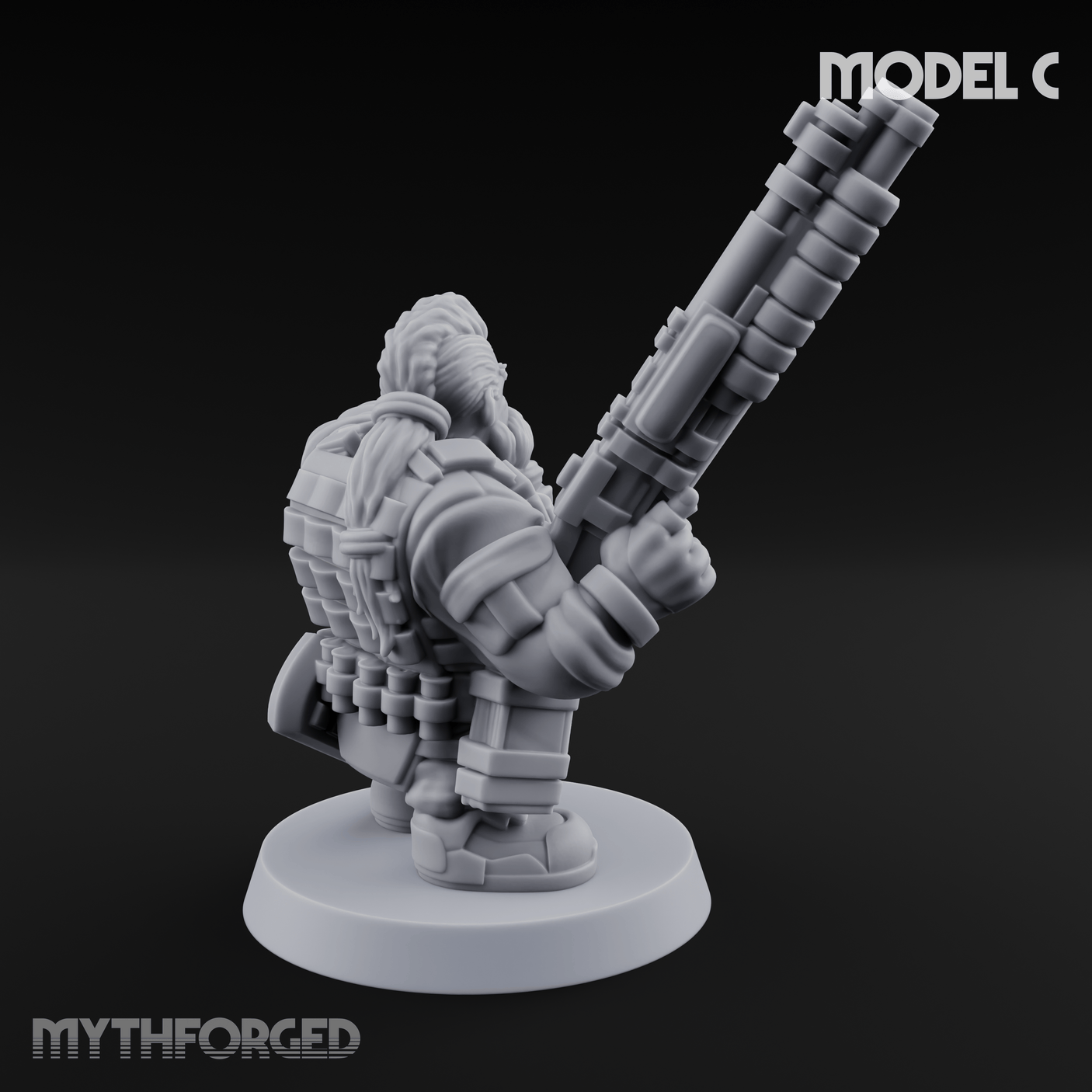 Guns Blazing Space Dwarf Assault Troopers C Miniature for Dungeons and Dragons, Pathfinder or other TTRPGs