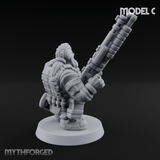Guns Blazing Space Dwarf Assault Troopers C Miniature for Dungeons and Dragons, Pathfinder or other TTRPGs