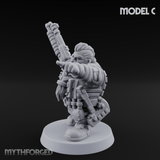 Guns Blazing Space Dwarf Assault Troopers C Miniature for Dungeons and Dragons, Pathfinder or other TTRPGs