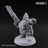 Guns Blazing Space Dwarf Assault Troopers C Miniature for Dungeons and Dragons, Pathfinder or other TTRPGs