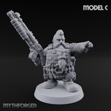 Guns Blazing Space Dwarf Assault Troopers C Miniature for Dungeons and Dragons, Pathfinder or other TTRPGs