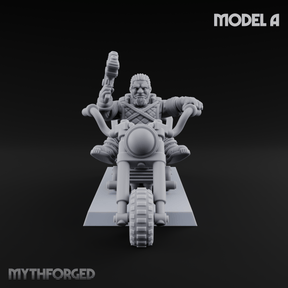 Hands In The Air Space Dwarf Bikers A Miniature for Dungeons and Dragons, Pathfinder or other TTRPGs