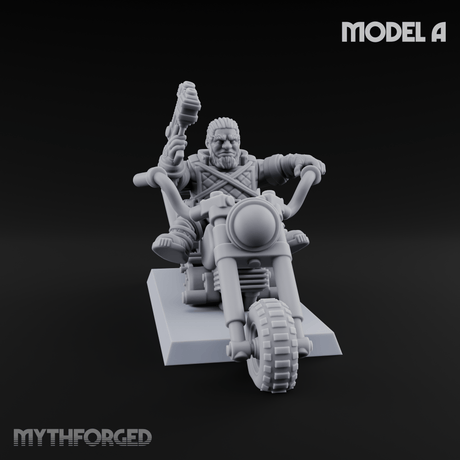 Hands In The Air Space Dwarf Bikers A Miniature for Dungeons and Dragons, Pathfinder or other TTRPGs