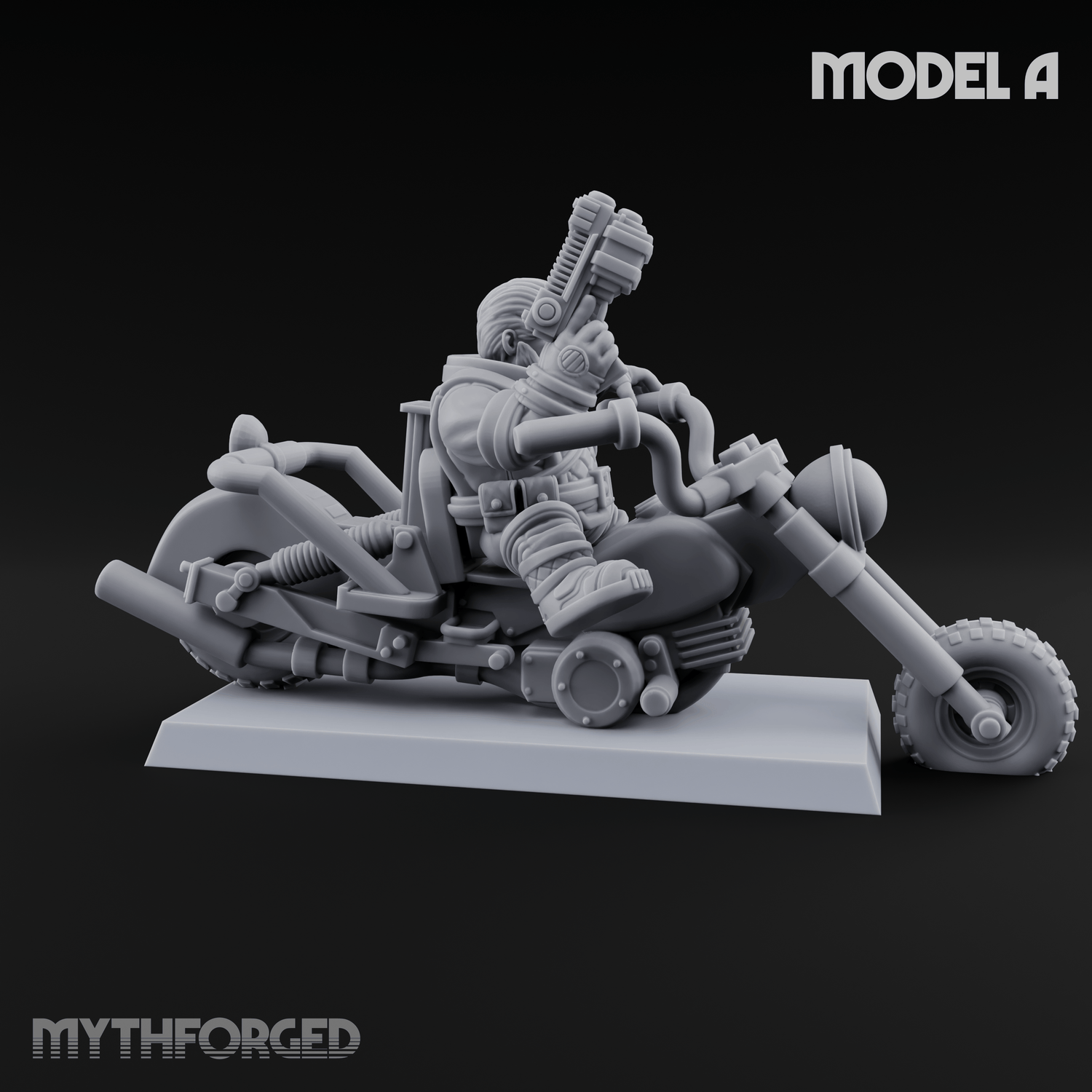 Hands In The Air Space Dwarf Bikers A Miniature for Dungeons and Dragons, Pathfinder or other TTRPGs