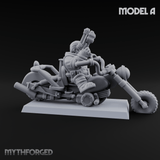 Hands In The Air Space Dwarf Bikers A Miniature for Dungeons and Dragons, Pathfinder or other TTRPGs