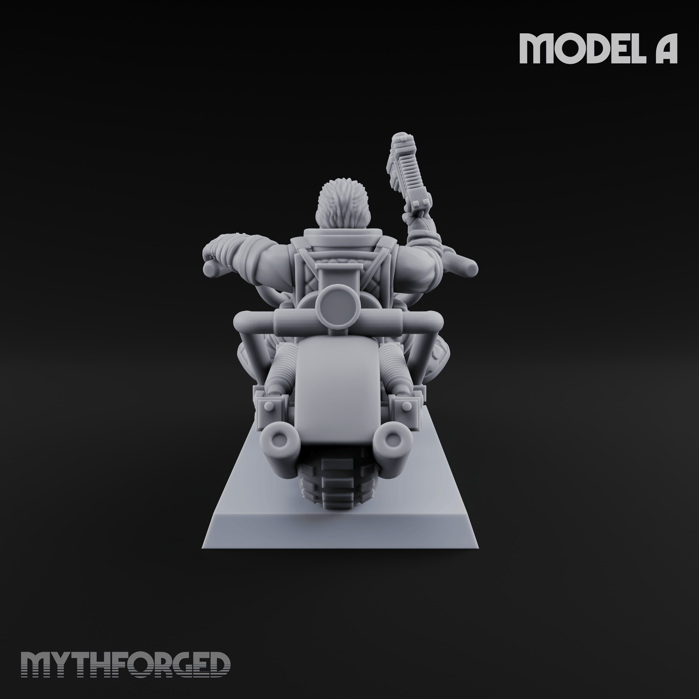 Hands In The Air Space Dwarf Bikers A Miniature for Dungeons and Dragons, Pathfinder or other TTRPGs