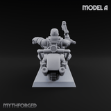 Hands In The Air Space Dwarf Bikers A Miniature for Dungeons and Dragons, Pathfinder or other TTRPGs