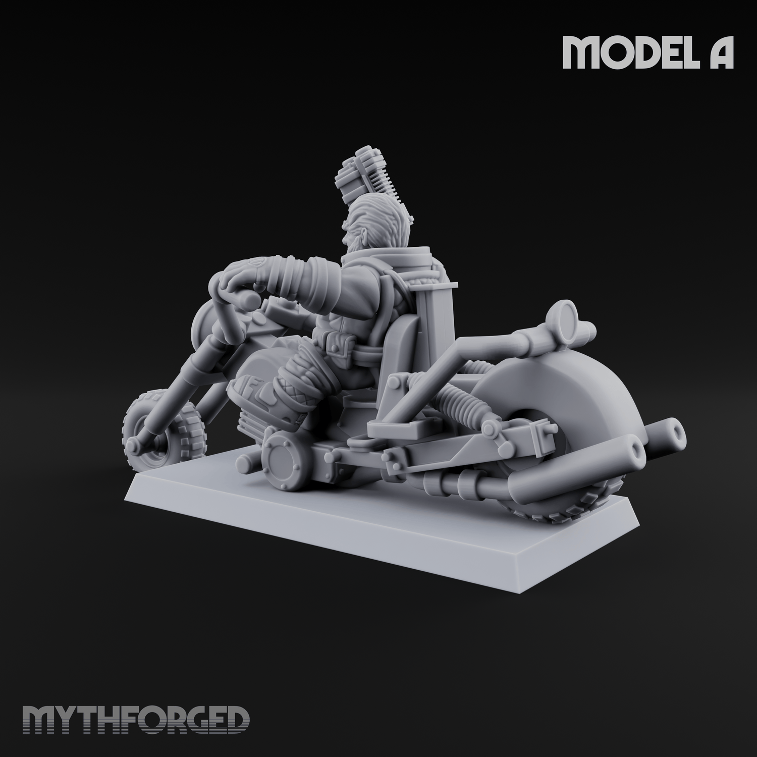 Hands In The Air Space Dwarf Bikers A Miniature for Dungeons and Dragons, Pathfinder or other TTRPGs