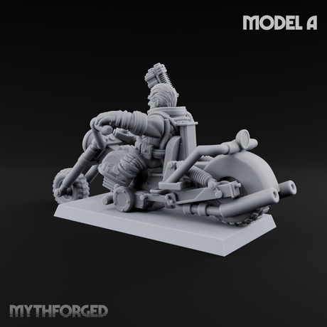Hands In The Air Space Dwarf Bikers A Miniature for Dungeons and Dragons, Pathfinder or other TTRPGs