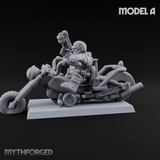 Hands In The Air Space Dwarf Bikers A Miniature for Dungeons and Dragons, Pathfinder or other TTRPGs