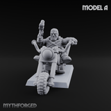 Hands In The Air Space Dwarf Bikers A Miniature for Dungeons and Dragons, Pathfinder or other TTRPGs