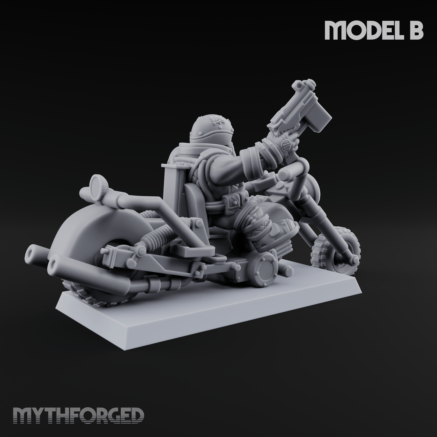 Hands In The Air Space Dwarf Bikers B Miniature for Dungeons and Dragons, Pathfinder or other TTRPGs