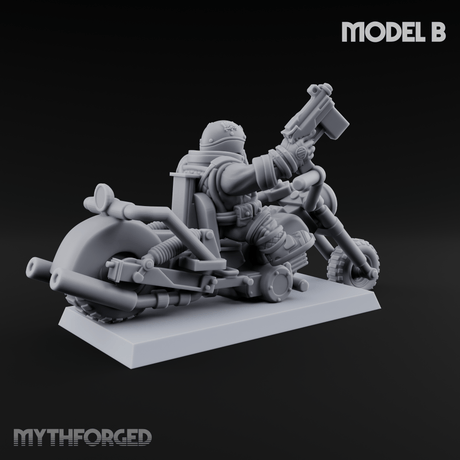 Hands In The Air Space Dwarf Bikers B Miniature for Dungeons and Dragons, Pathfinder or other TTRPGs