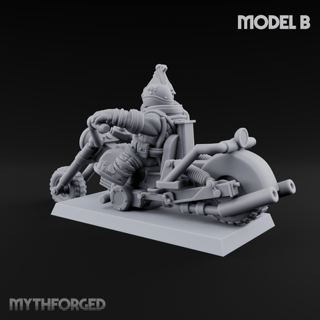 Hands In The Air Space Dwarf Bikers B Miniature for Dungeons and Dragons, Pathfinder or other TTRPGs