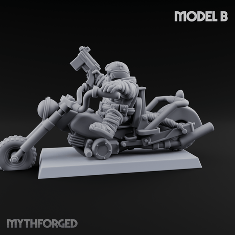 Hands In The Air Space Dwarf Bikers B Miniature for Dungeons and Dragons, Pathfinder or other TTRPGs