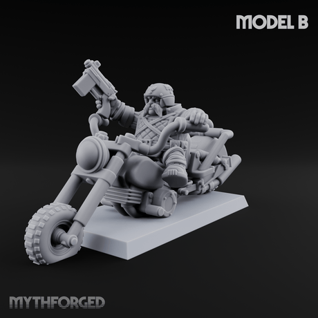Hands In The Air Space Dwarf Bikers B Miniature for Dungeons and Dragons, Pathfinder or other TTRPGs