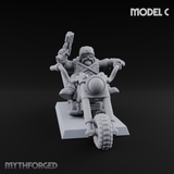 Hands In The Air Space Dwarf Bikers C Miniature for Dungeons and Dragons, Pathfinder or other TTRPGs