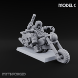 Hands In The Air Space Dwarf Bikers Miniature for Dungeons and Dragons, Pathfinder or other TTRPGs