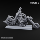 Hands In The Air Space Dwarf Bikers C Miniature for Dungeons and Dragons, Pathfinder or other TTRPGs