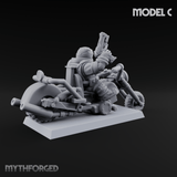 Hands In The Air Space Dwarf Bikers C Miniature for Dungeons and Dragons, Pathfinder or other TTRPGs