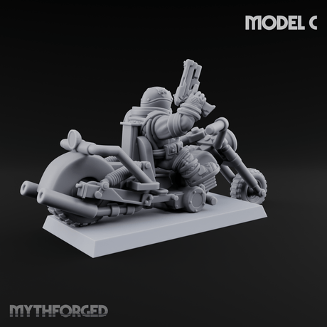 Hands In The Air Space Dwarf Bikers C Miniature for Dungeons and Dragons, Pathfinder or other TTRPGs