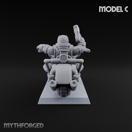 Hands In The Air Space Dwarf Bikers C Miniature for Dungeons and Dragons, Pathfinder or other TTRPGs
