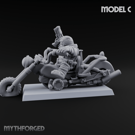 Hands In The Air Space Dwarf Bikers C Miniature for Dungeons and Dragons, Pathfinder or other TTRPGs