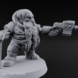 Gear Laden Gunslinger Dwarf Gunner Miniature for Dungeons and Dragons, Pathfinder or other TTRPGs