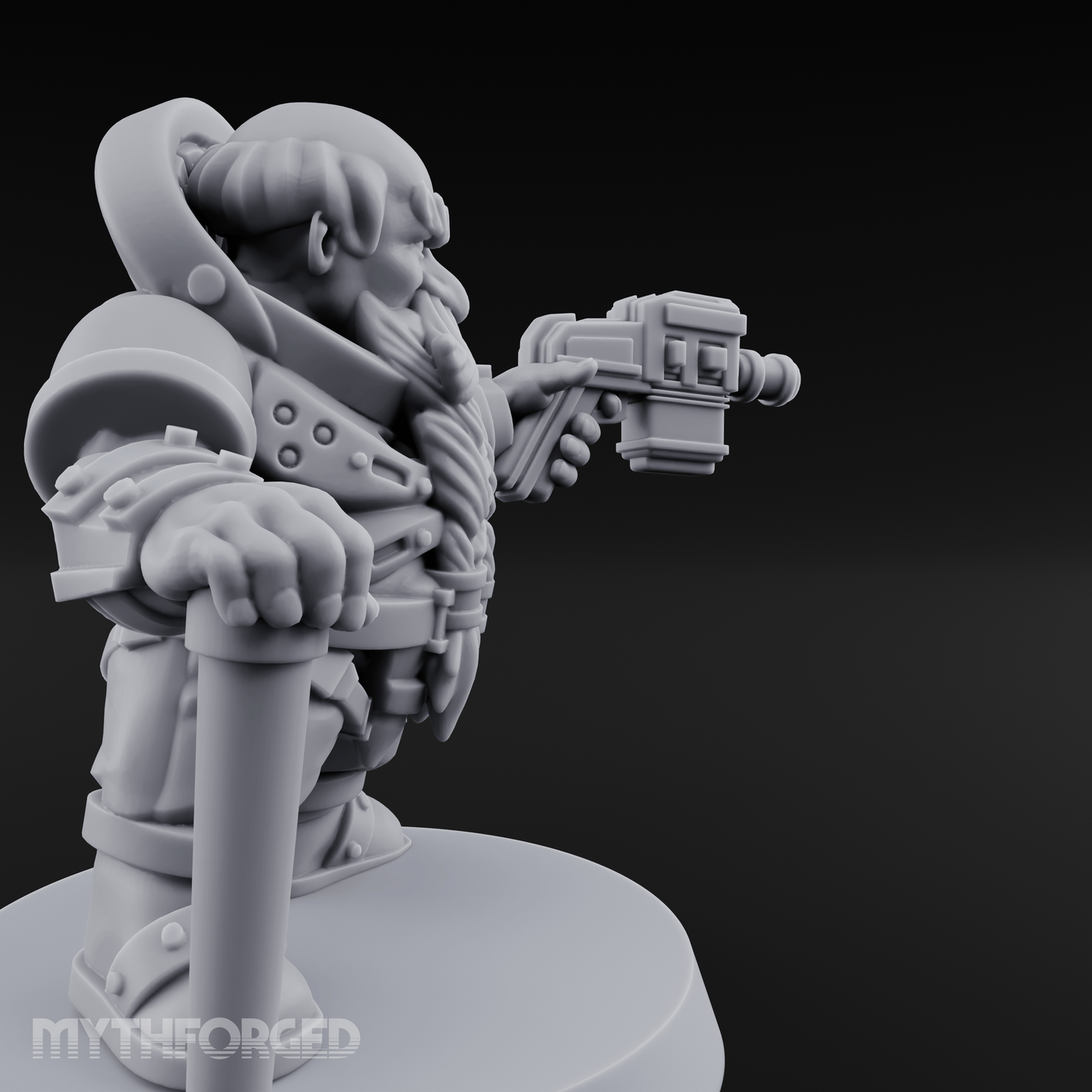 Gear Laden Gunslinger Dwarf Gunner Miniature for Dungeons and Dragons, Pathfinder or other TTRPGs