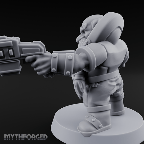 Gear Laden Gunslinger Dwarf Gunner Miniature for Dungeons and Dragons, Pathfinder or other TTRPGs