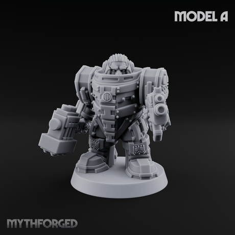 Fully Armoured Space Dwarf Troopers Miniature for Dungeons and Dragons, Pathfinder or other TTRPGs