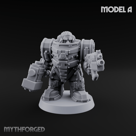 Fully Armoured Space Dwarf Troopers Miniature for Dungeons and Dragons, Pathfinder or other TTRPGs