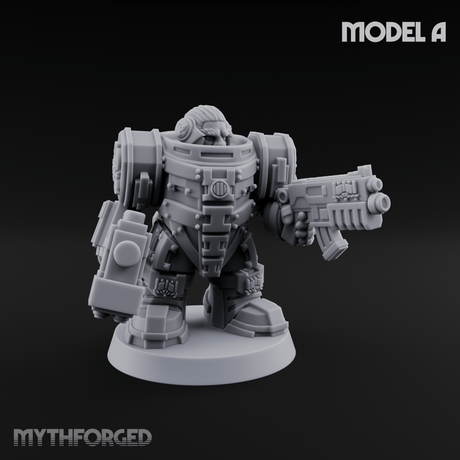 Fully Armoured Space Dwarf Troopers Miniature for Dungeons and Dragons, Pathfinder or other TTRPGs