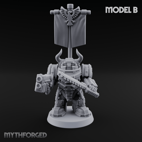 Fully Armoured Space Dwarf Troopers B Miniature for Dungeons and Dragons, Pathfinder or other TTRPGs