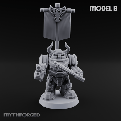 Fully Armoured Space Dwarf Troopers Miniature for Dungeons and Dragons, Pathfinder or other TTRPGs