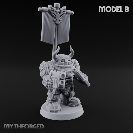 Fully Armoured Space Dwarf Troopers Miniature for Dungeons and Dragons, Pathfinder or other TTRPGs
