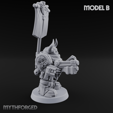 Fully Armoured Space Dwarf Troopers B Miniature for Dungeons and Dragons, Pathfinder or other TTRPGs