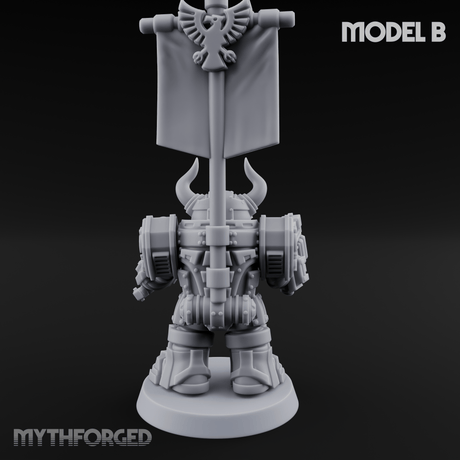 Fully Armoured Space Dwarf Troopers B Miniature for Dungeons and Dragons, Pathfinder or other TTRPGs