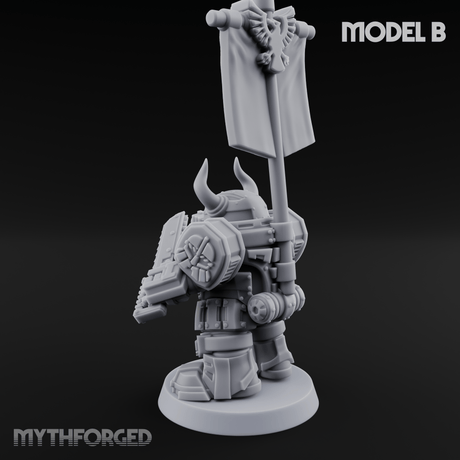 Fully Armoured Space Dwarf Troopers B Miniature for Dungeons and Dragons, Pathfinder or other TTRPGs