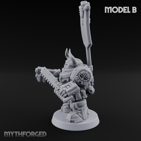 Fully Armoured Space Dwarf Troopers B Miniature for Dungeons and Dragons, Pathfinder or other TTRPGs