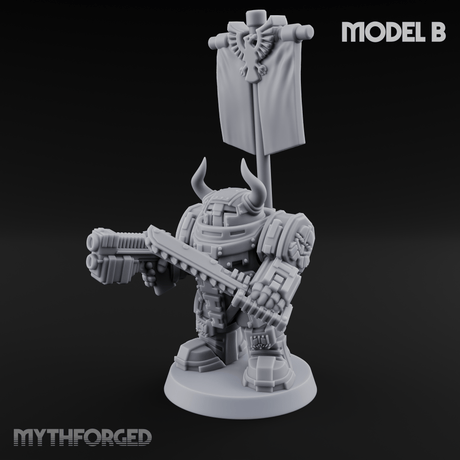 Fully Armoured Space Dwarf Troopers B Miniature for Dungeons and Dragons, Pathfinder or other TTRPGs