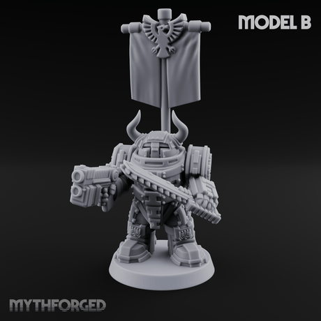 Fully Armoured Space Dwarf Troopers B Miniature for Dungeons and Dragons, Pathfinder or other TTRPGs