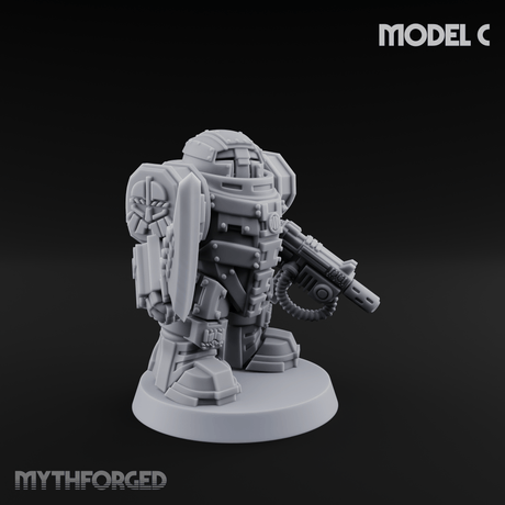 Fully Armoured Space Dwarf Troopers Miniature for Dungeons and Dragons, Pathfinder or other TTRPGs