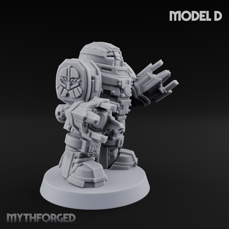 Fully Armoured Space Dwarf Troopers D Miniature for Dungeons and Dragons, Pathfinder or other TTRPGs