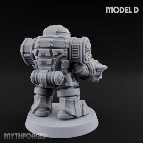 Fully Armoured Space Dwarf Troopers D Miniature for Dungeons and Dragons, Pathfinder or other TTRPGs