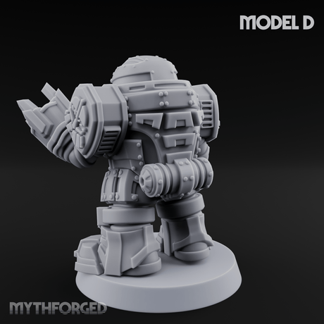 Fully Armoured Space Dwarf Troopers D Miniature for Dungeons and Dragons, Pathfinder or other TTRPGs