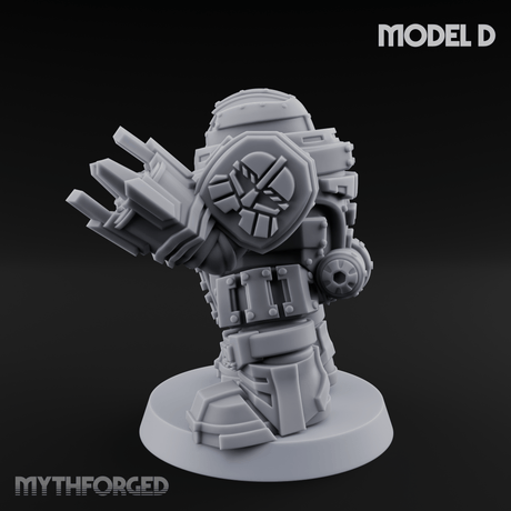 Fully Armoured Space Dwarf Troopers D Miniature for Dungeons and Dragons, Pathfinder or other TTRPGs