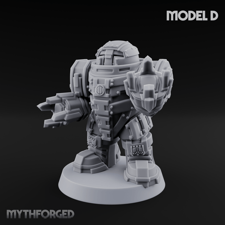 Fully Armoured Space Dwarf Troopers D Miniature for Dungeons and Dragons, Pathfinder or other TTRPGs